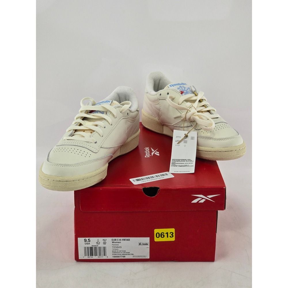Reebok Club C 85 Vintage Women 9.5 Chalk Alabaster Sky Blue - New